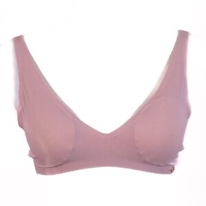 Danskin Intimates Pink Seamless V-Neck Bra with Soft Ribbed Fabric & Wide Straps